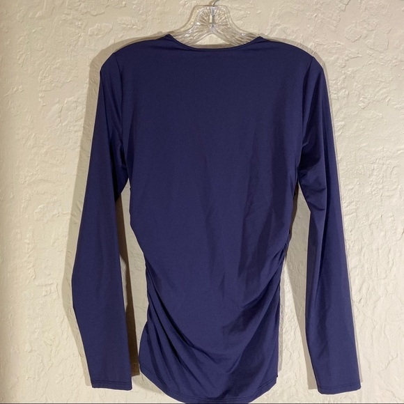 Theory Long-sleeve Travel Jersey Ruched Top Size Medium NWT - Picture 3 of 5